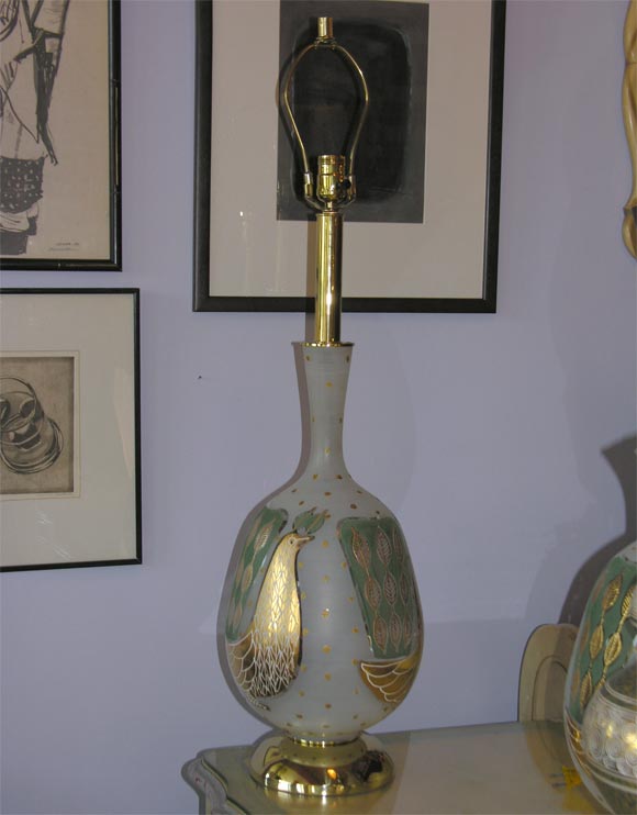 Pair of Peacock Lamps