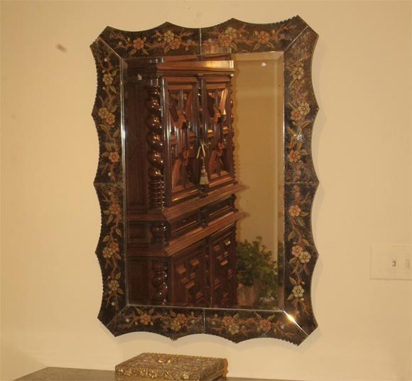 Painted Venetian Art Deco Mirror