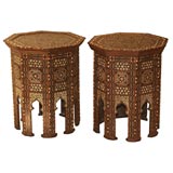 Pair of Inlaid Moroccan Side Tables