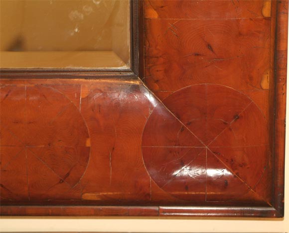 English Period William and Mary Oyster Burl Mirror