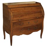 Continental rococo walnut cylinder desk