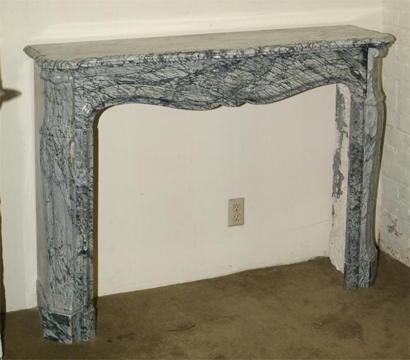 Louis XV style grey-marble fireplace surround