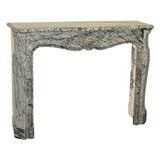 Louis XV style grey-marble fireplace surround