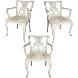 Vintage Three White Aluminum Chairs