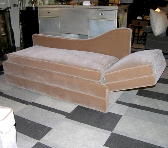 Reclining Hollywood Mohair Chaise