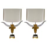 fantastic pair of Minotaur lamps by Charles