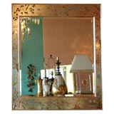 Large 1950's LaBarge Reverse-Painted Mirror