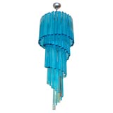 Aquamarine Venini Spiral Chandelier