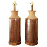 Brent Bennet pair of ceramic table lamps