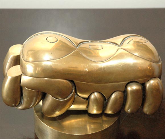 Spanish Miguel Berrocal brass puzzle sculpture 