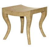 An Eggshell Lacquered Stool attributed to Karl Springer An Eggshell Lacquered Stool attributed to Karl Springer