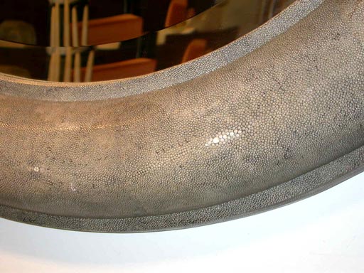 Large shagreen mirror designed by Karl Springer