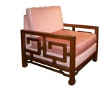 Pair of Asian style lounge chairs by Baker Furniture