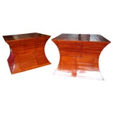 Pair of Crushed Bamboo Concave Tables