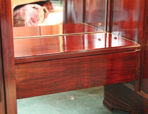 Chinese Deco Blackwood Dressing Table with Mirrors 4