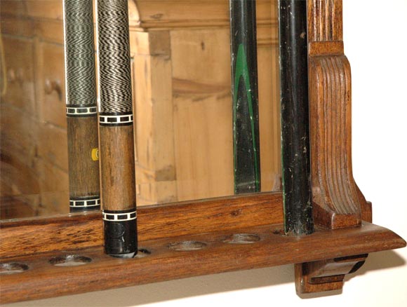 Pool Cue Wall Rack with  Mirrored Back 2
