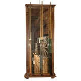 Antique Pool Cue Wall Rack with  Mirrored Back