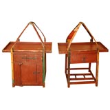 Antique Chinese vendor's cabinets.
