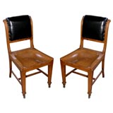 Antique Set of 8 Late Edwardian Oak Dining Chairs