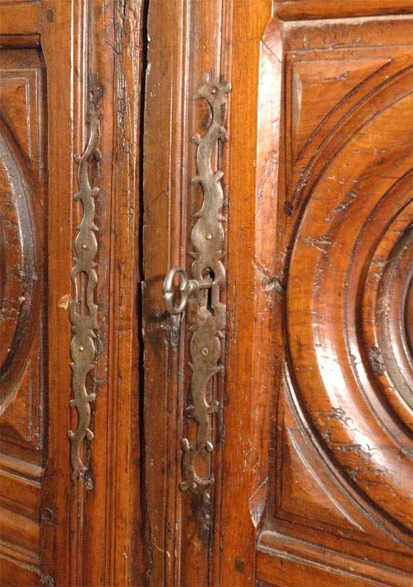 French Provincial Late 18th Century French Carved Cherrywood Armoire