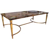 Lacquered Goatskin and Gilt Coffee Table