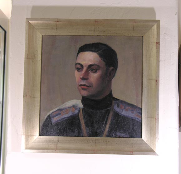 Portrait of a soldier; oil on canvas by Paul Winchell, probably painted  in the 1930's and remained in the artists personal collection until his death in 1972. Well listed, Winchell studied at The Chicago Art Institute, where his teachers encluded