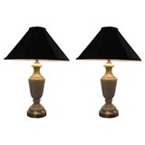 A pair of Murano gold  art glass Lamps .  Circa1950's.