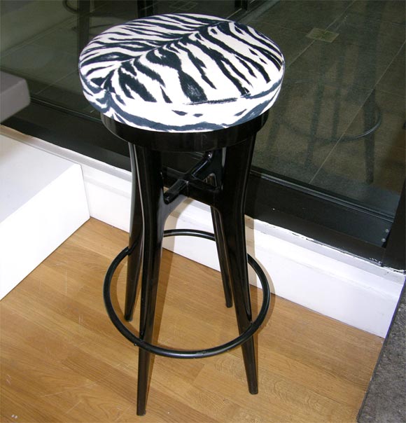 #3504 Pair of Black Tall Stools