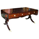 Antique Regency Executive Size Drop Leaf Library Table, ca 1810
