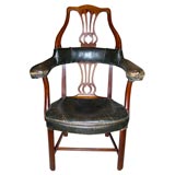 Antique Rare George III Mahogany Barber's Chair, 18th century