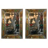 Pair of verre eglomise mirrors