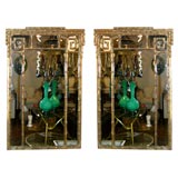 Pair of giltwood faux bamboo mirrors