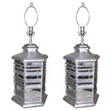 Pair of pagoda-form table lamps