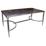 Steel, Brass and Marble Coffee Table Steel, Brass and Marble Coffee Table
