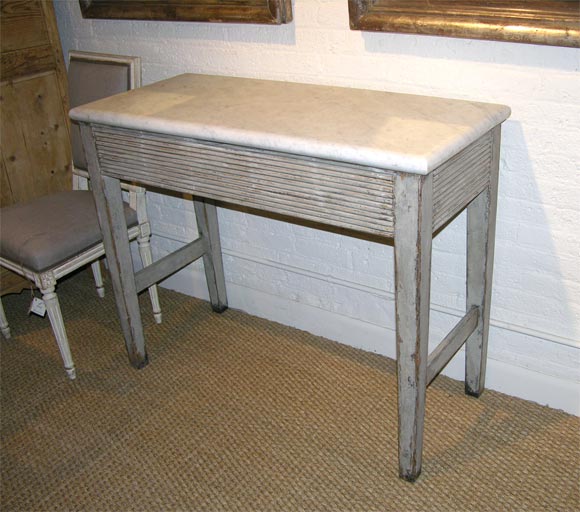Painted Console with Marble Top