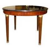 Mahogany and Marble  Round Table