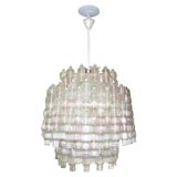 Venini Polyhedron  Pink & Clear Chandelier