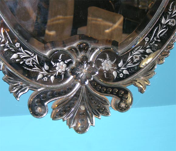 Italian Oval Shaped Venetian Mirror