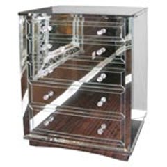 Custom Five Drawer Neo-Classical Mirrored Highboy 6