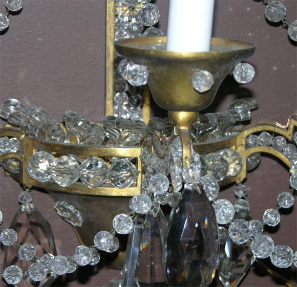 19th Century Set Of Four Bagues Crystal Sconces