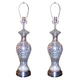 Pair Of Mercury Glass Lamps