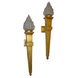 Pair of "Flambeaux" by Abel Bataillar