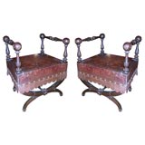 Antique Pair of 19th Century Tudor Style Benches