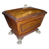 19th Century Mahogany Wine Cooler in Sarcophagus Form
