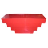 Stacked console table.
