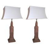 Vintage A Pair of  Indian Deity Lamps