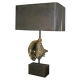 Spectacular (Maison Charles) Shell Lamp in Bronze (signed)