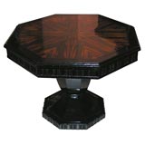 Art Deco Macassar and Ebony Octagonal Center Table