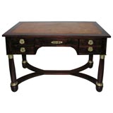French Empire Mahogany Leather Top Desk