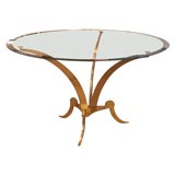 Retro Coffee Table in Brass and Glass